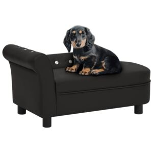 VidaXL Sofa za pse crna 83 x 45 x 42 cm od umjetne kože