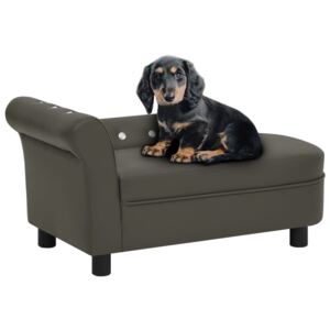 VidaXL Sofa za pse tamnosiva 83 x 45 x 42 cm od umjetne kože