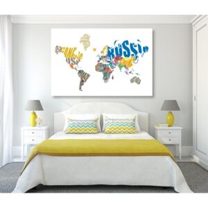 Slika zemljovid svijeta koji se sastoji od natpisa