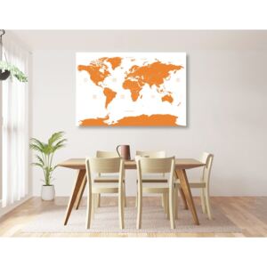 Slika zemljovid svijeta s pojedinim državama u narančastoj boji