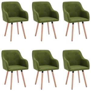 VidaXL Blagovaonske stolice od tkanine 6 kom zelene