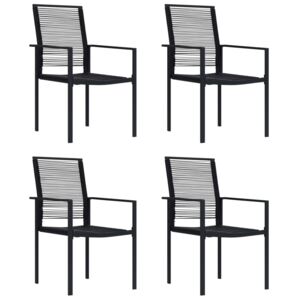 VidaXL Vrtne stolice 4 kom od PVC ratana crne