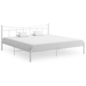VidaXL Okvir za krevet bijeli od metala i šperploče 200 x 200 cm