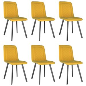 Blagovaonske stolice 6 kom žute baršunaste