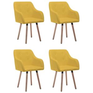 Blagovaonske stolice od tkanine 4 kom boja senfa