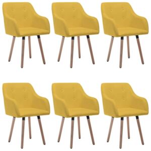 Blagovaonske stolice od tkanine 6 kom boja senfa