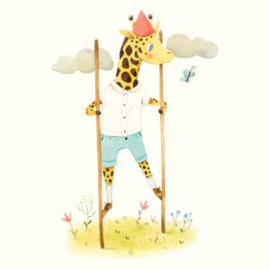 Ilustracija Giraffe on stilts, Judith Loske