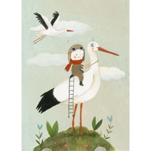 Ilustracija The stork is coming, Judith Loske
