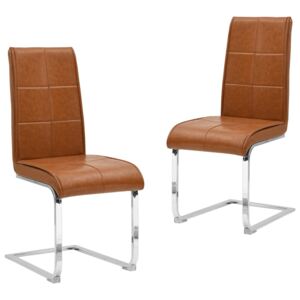 VidaXL Konzolne blagovaonske stolice sjajne smeđe 2 kom umjetna koža