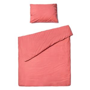 Koraljno ružičasta pamučna posteljina Le Bonom, 140 x 220 cm