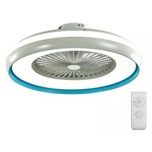 LED Stropna svjetiljka s ventilatorom LED/45W/230V plava