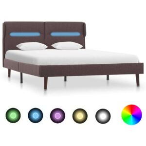Okvir za krevet od tkanine s LED svjetlom smeđe-sivi 120x200 cm
