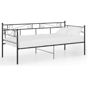 VidaXL Okvir za krevet na razvlačenje crni metalni 90 x 200 cm