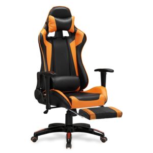Uredska stolica Defender 2 s naslonom za noge chair - black/orange