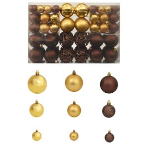 VidaXL Set božićnih kuglica 100 komada 6 cm smeđi/brončani/zlatni