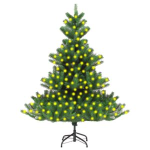 VidaXL Umjetno božićno drvce kavkaska jela LED svjetla zeleno 240 cm