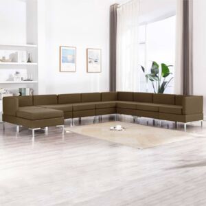 VidaXL 9-dijelni set sofa od tkanine smeđi