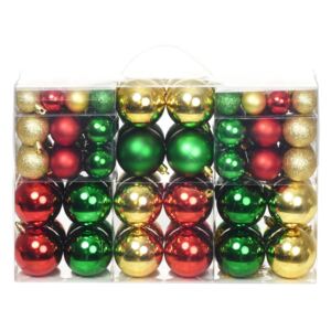 VidaXL Božićne kuglice 100 komada crvene/zlatne/zelene