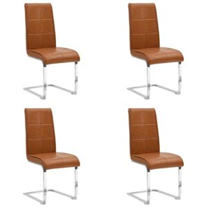 VidaXL Konzolne blagovaonske stolice sjajne smeđe 4 kom umjetna koža