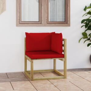 VidaXL Vrtna kutna sofa s jastucima od zeleno impregnirane borovine