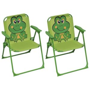 VidaXL Dječje vrtne stolice od tkanine 2 kom zelene