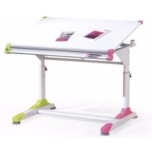 Podesivi radni stol H1407 Bijela + zelena + roza