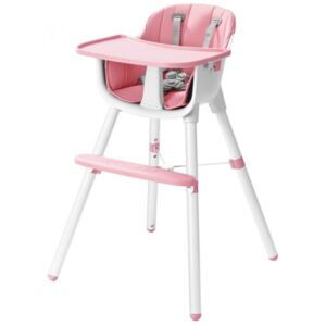 Blagovaonska stolica 2u1 Chloe - ružičasta high chair 2v1 pink