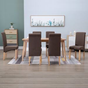 VidaXL Blagovaonske stolice od tkanine 6 kom smeđe