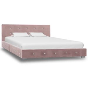 VidaXL Okvir za krevet ružičasti baršunasti 120 x 200 cm
