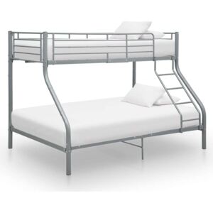 Okvir za krevet na kat sivi metalni 140 x 200 / 90 x 200 cm