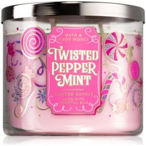 Bath & Body Works Twisted Peppermint mirisna svijeća s esencijalnim uljem 411 g