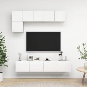 VidaXL 5-dijelni set TV ormarića bijeli od iverice