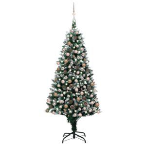 VidaXL Umjetno božićno drvce LED s kuglicama i šiškama 240 cm