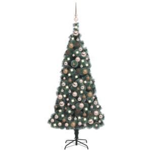 VidaXL Umjetno božićno drvce LED s kuglicama zeleno 120 cm PVC i PE
