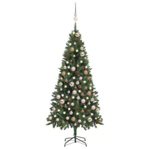 VidaXL Umjetno božićno drvce LED s kuglicama i šiškama 180 cm