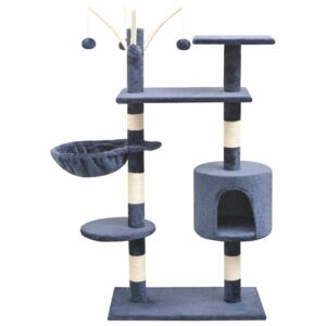 VidaXL Penjalica Grebalica za Mačke sa Stupovima od Sisala 125 cm Tamno Plava