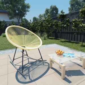 VidaXL Vrtna okrugla stolica za ljuljanje od poliratana bež