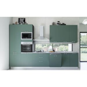 Selene blok kuhinja s aparatima 360x60x240 cm antracit malga zelena lijeva