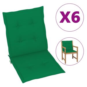 VidaXL Jastuci za vrtne stolice 6 kom zeleni 100 x 50 x 4 cm