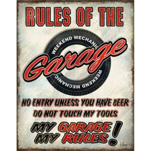 Metalni znak Rules of the Garage, ( x cm)