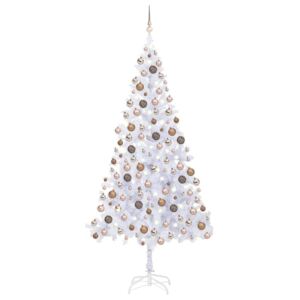 VidaXL Umjetno božićno drvce LED s kuglicama 210 cm 910 grana