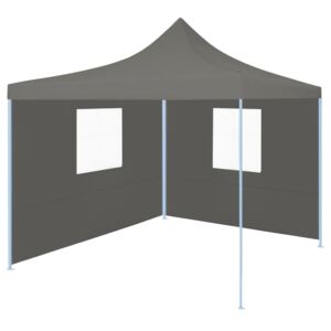 VidaXL Sklopivi šator za zabave s 2 bočna zida 3 x 3 m antracit