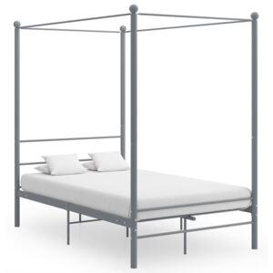 VidaXL Okvir za krevet s nadstrešnicom sivi metalni 140 x 200 cm