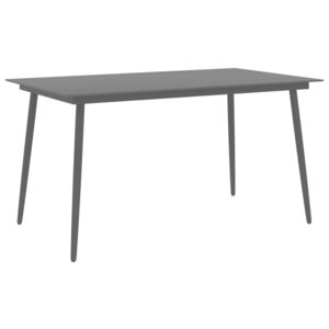 VidaXL Vrtni blagovaonski stol crni 150x90x74 cm od čelika i stakla