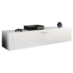 TV stol UO22, Boja: Bijela + Sjajno bijela