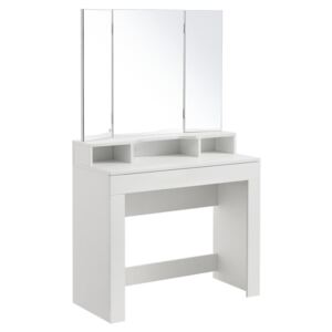 Toaletni stolić Valentine de Sainte s trostrukim ogledalom u bijeloj boji bez stolice