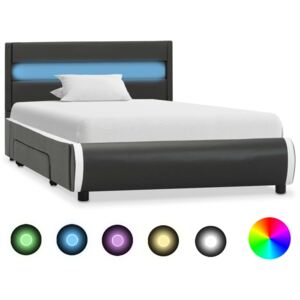 VidaXL Okvir za krevet od umjetne kože LED antracit 90 x 200 cm