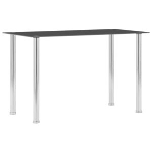 VidaXL Blagovaonski stol crni 120 x 60 x 75 cm od kaljenog stakla