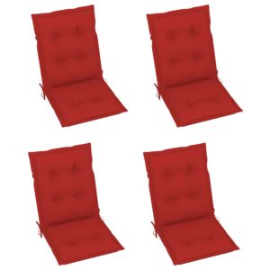 VidaXL Jastuci za vrtne stolice 4 kom crveni 100 x 50 x 7 cm