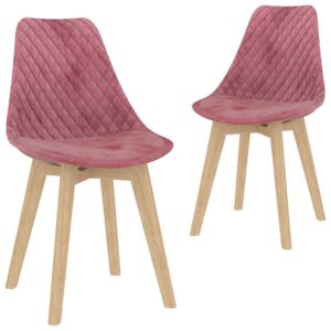 VidaXL Blagovaonske stolice 2 kom ružičaste baršunaste